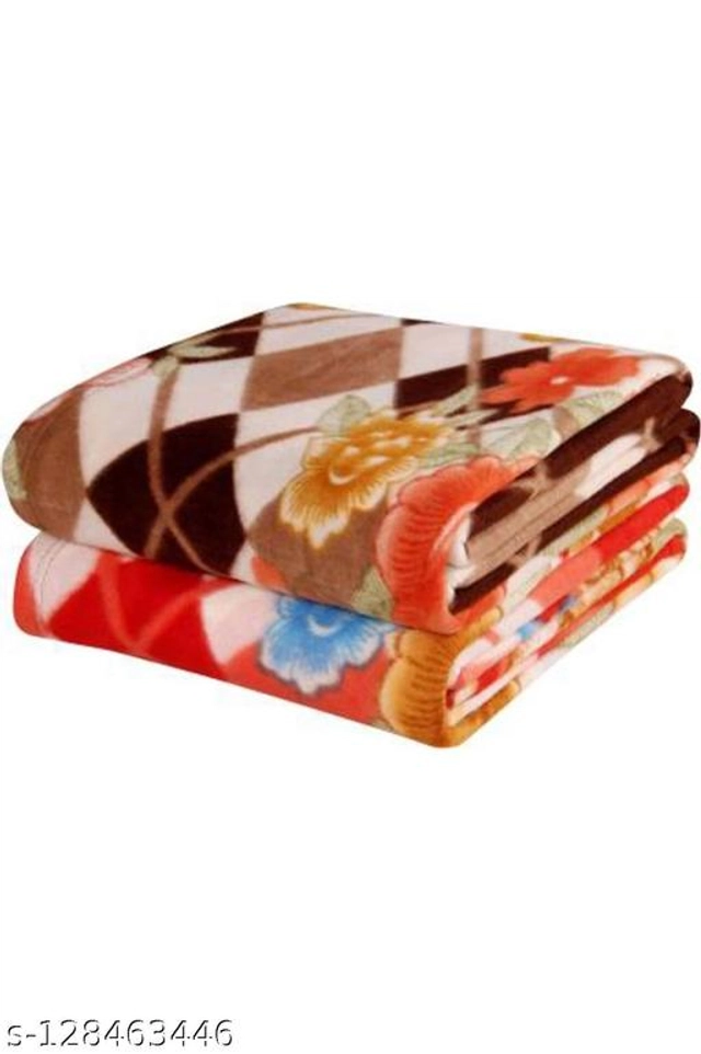 Fleece Blankets for Home (Pack of 2) (Multicolor, Free Size)