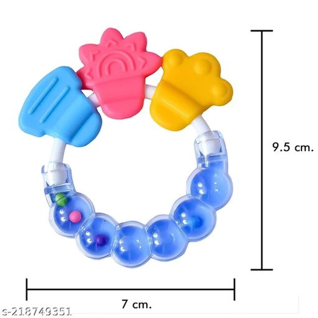 Rattle Toy with Teether for Baby (Multicolor, Set of 2)