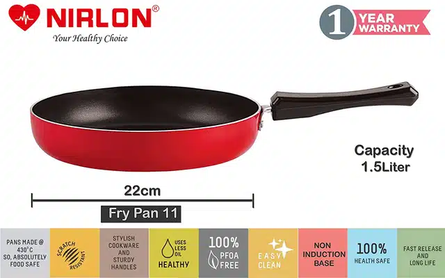 Aluminium Nonstick Cookwear Set with Glass Lid (Red, Set of 4)