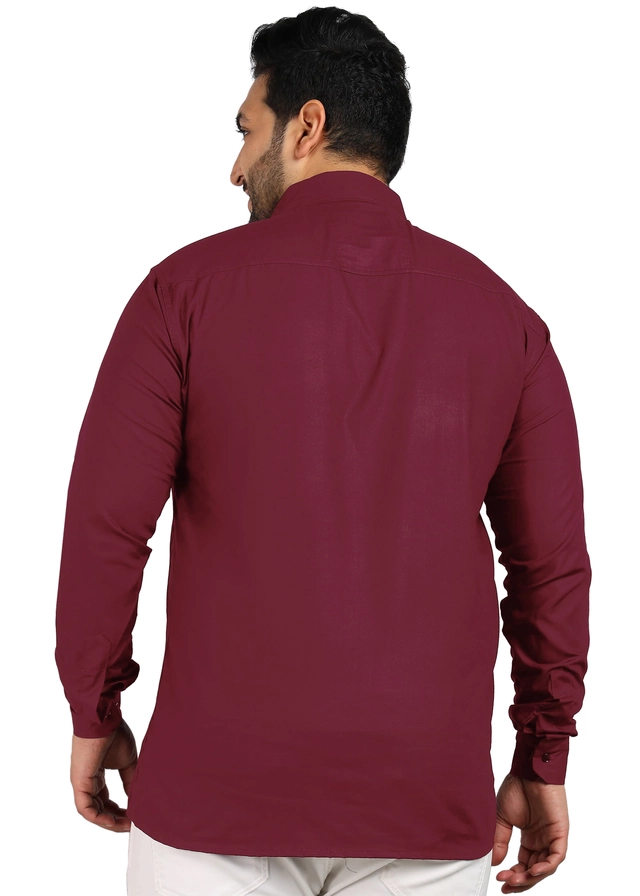 Full Sleeves Solid Oversized Shirt for Men (Maroon, 3XL)