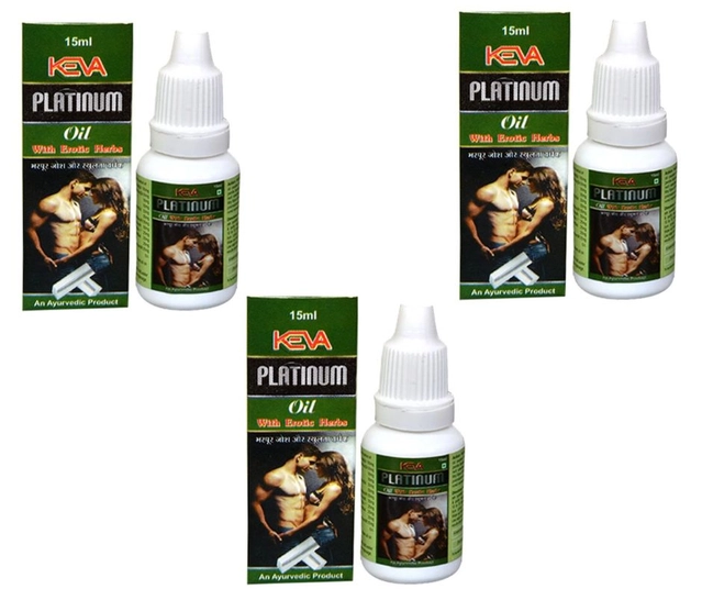 Keva Platinum Oil with Erotic Herbs (15 ml, Pack of 3)