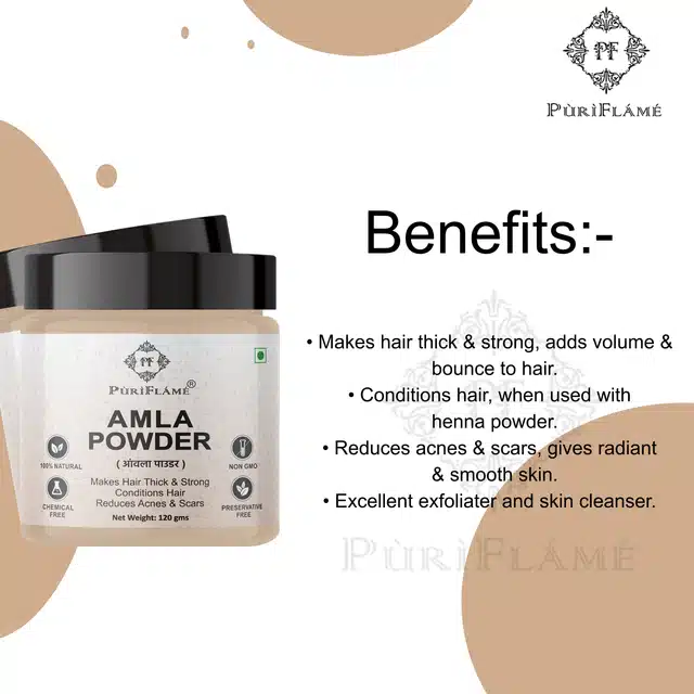 Puriflame Pure Amla Powder for Skin & Hair (120 g)