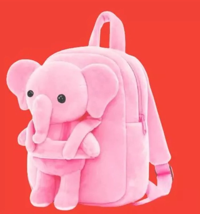 Velvet Small Backpack for Kids (Pink, 10 L)