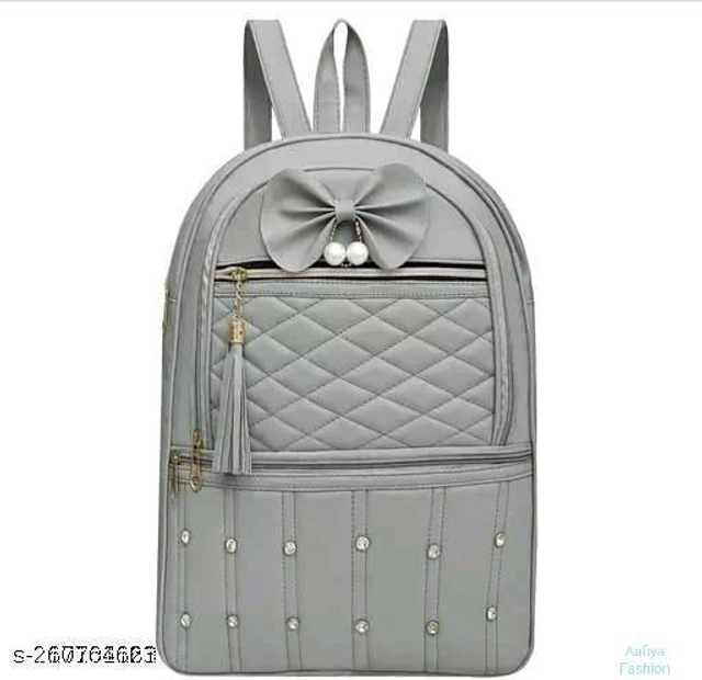 PU Backpack for Women (Grey)