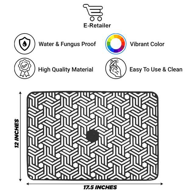 PVC Multipurpose Fridge Mat (Pack of 3) (Grey, 44x30 cm) (ER-111)