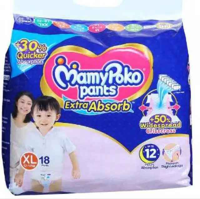 MamyPoko Pants 18 Pcs Baby Diaper (XL, Set of 1)