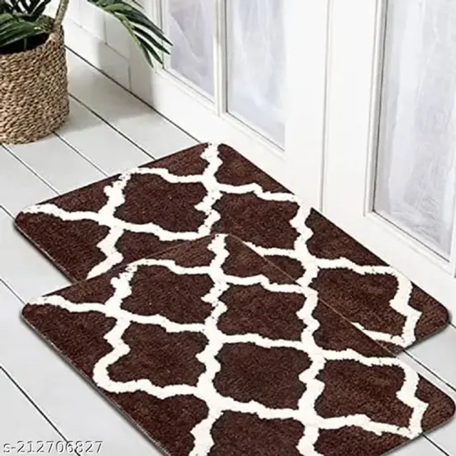 Microfiber Door Mats (Brown, 40x60 cm) (Pack of 2)