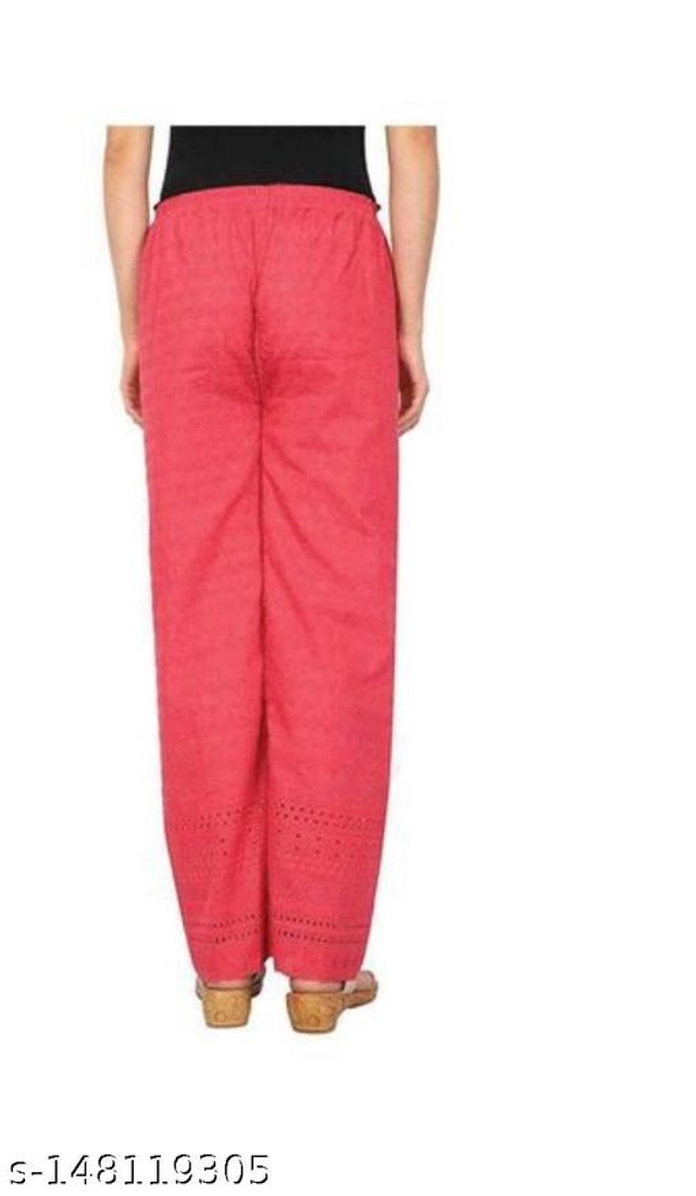 Cotton Blend Palazzos for Women (Pink, 30)