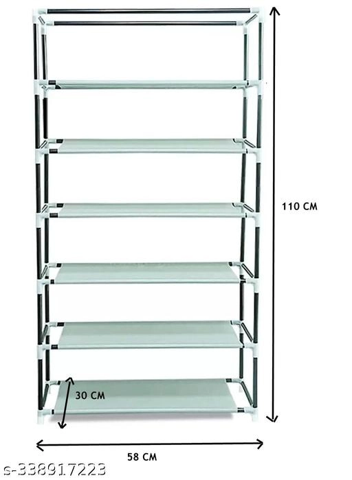 Plastic 6 Layer Collapsible Multipurpose Rack (Sky Blue)