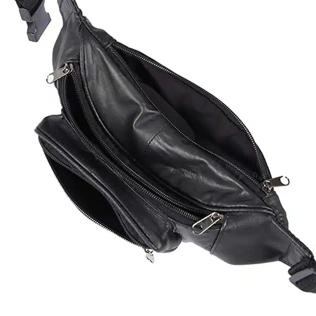 Polyester Waist Bag for Men & Women (Black)