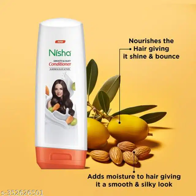 Nisha Almond & Olive Actives Hair Conditioner Bottle (180 ml, Pack of 2)