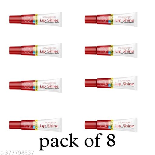 Lipshine Strawberry Lip Balm (10 g, Pack of 8)