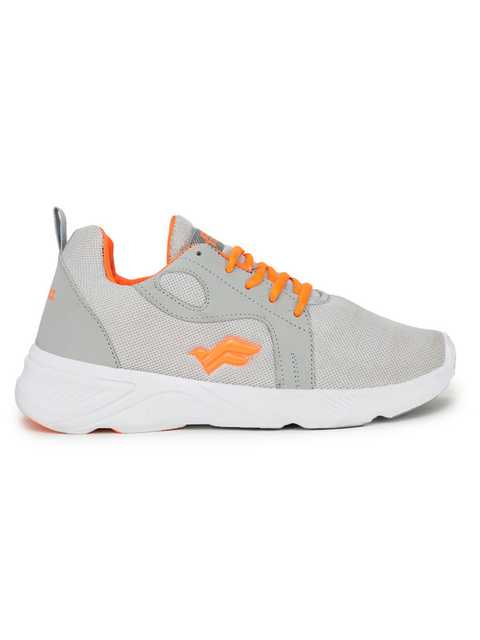 Footox Casual Men Casual Shoes (Grey & Orange, 10) (FF-60)