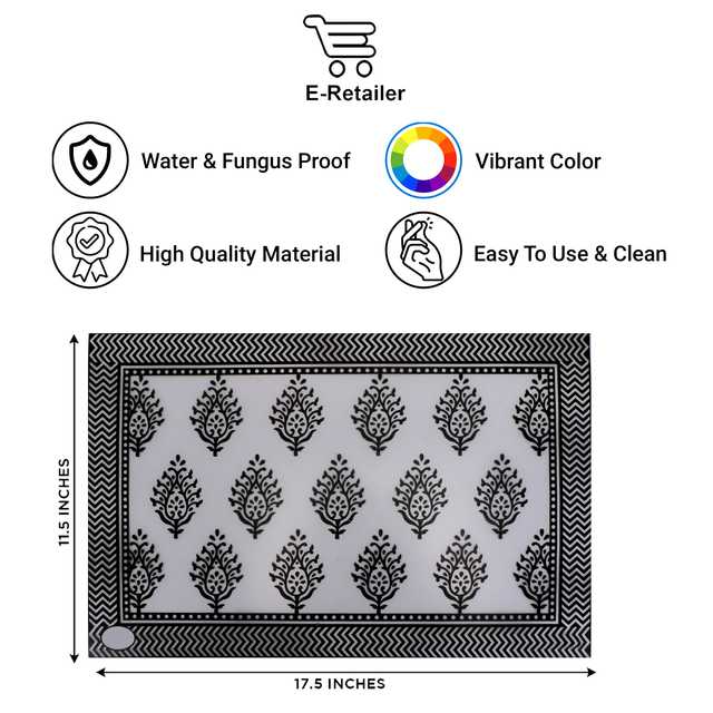 E-Retailer® PVC Waterproof Multipurpose Mats (Pack Of 6) (Yellow, 44X29 cm) (ST44)