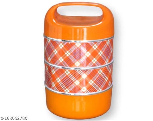 Plastic 3 Layer Lunch Box (Orange)