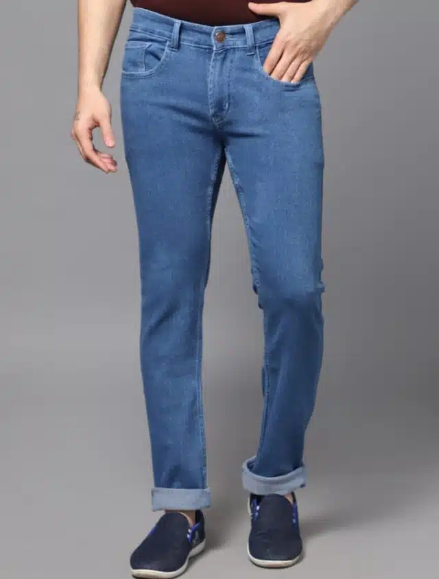Denim Solid Jeans for Men (Light Blue, 32)