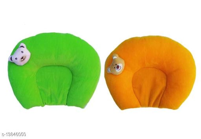 Cotton Pillows for baby(Pack Of 2) (Free Size, Green & Yellow)