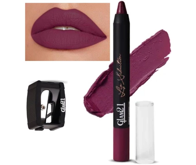 Glam21 Waterproof Crayon Lipstick with Sharpener (Purple, Set of 2)