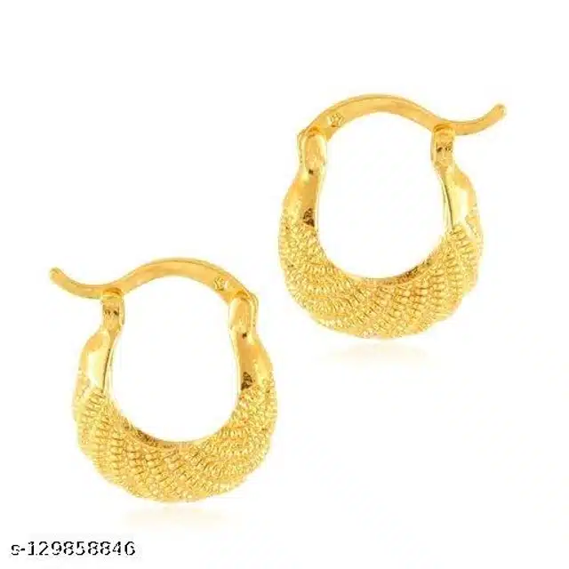 Copper Earrings for Women (Golden, Set of 1)
