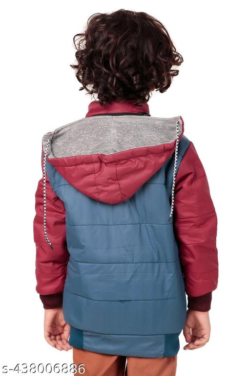 Nylon Jacket for Boys (Maroon & Blue, 2-3 Years)