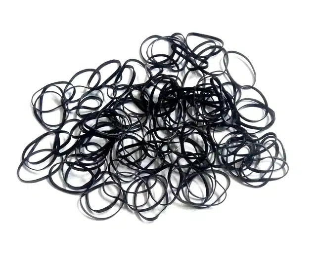 Long Lasting Rubber Bands for Girls (Black, Set of 1)