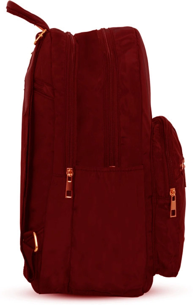 Polyester Solid Backpack for Women & Girls (Maroon)