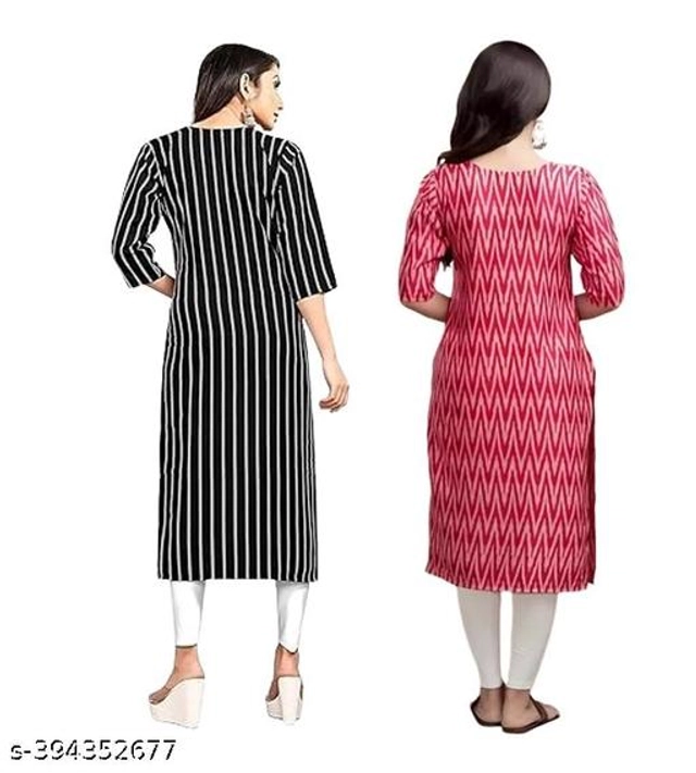 Crepe Kurtis for Women (Multicolor, S) (Pack of 2)