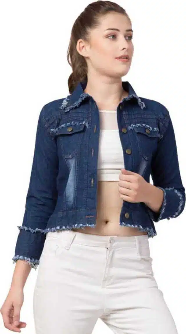 Full Sleeves Jacket for Women (Dark Blue, XL) (RK-13)