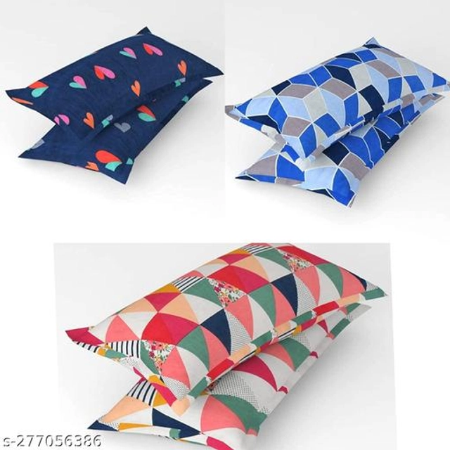 Cotton Pillow Covers (Multicolor, 18x28 inches) (Pack of 6)