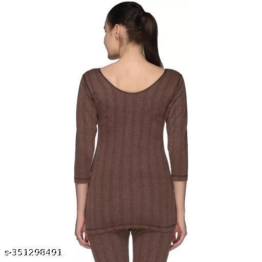 Woolen Thermal Top for Women (Brown, XS)