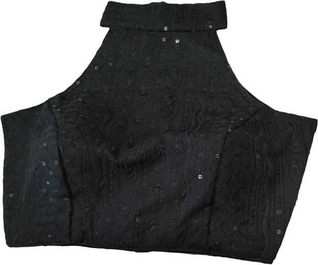 Aarohi Cotton Silk Designer Blouse for Women (Black, 36) (AE-35)