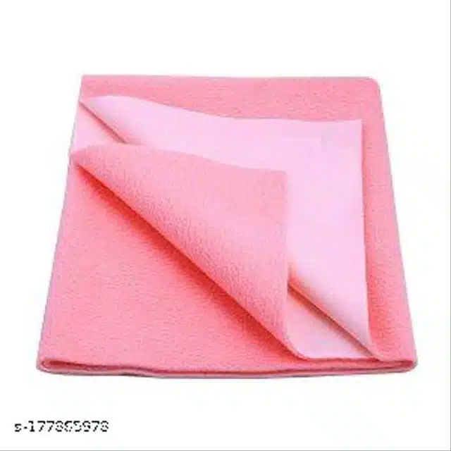 Cotton Mattress Protection Sheet (Red & Baby Pink, 28x20 inches) (Pack of 2)