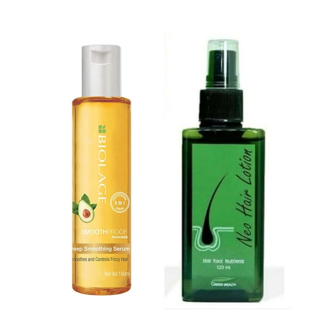 Matrix Biolage Hair Serum (100 ml) with Indulekha Bringha Herbal Hair Oil (100 ml) (Set of 2)