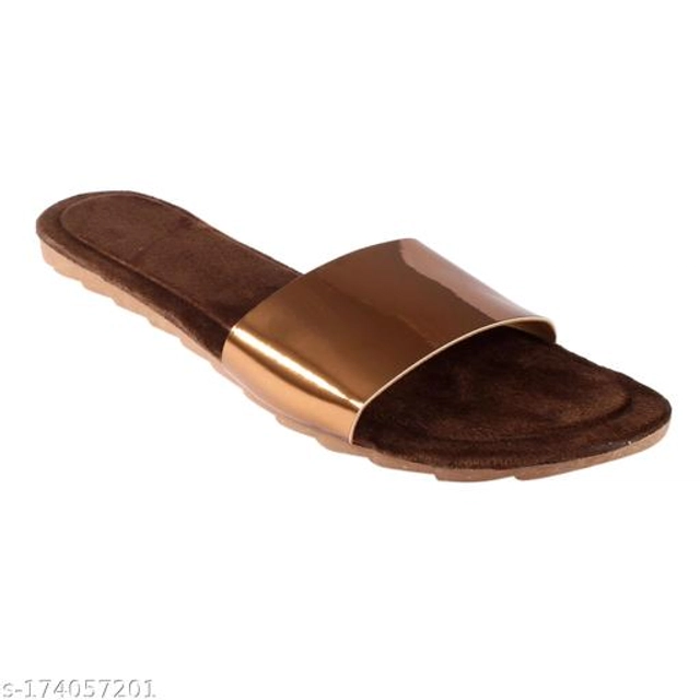 Flats for Women (Gold, 4)