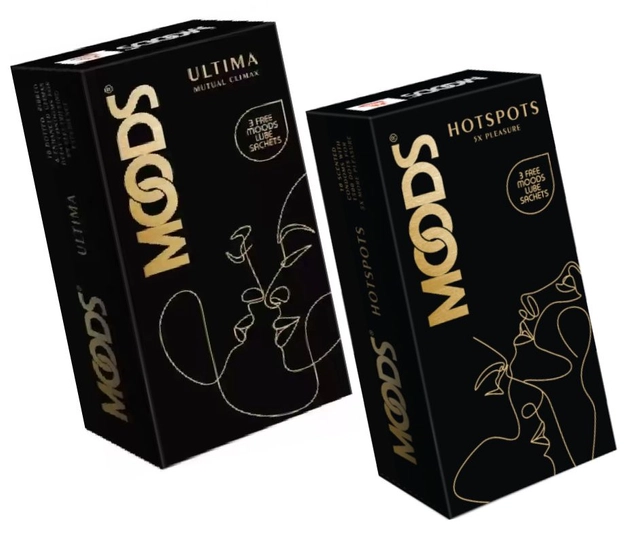 Mood Ultima Mutual Climax Condom (10 Pcs) with Mood Hot Spots 5X Pleasure Condoms (10 Pcs) (Set of 2)