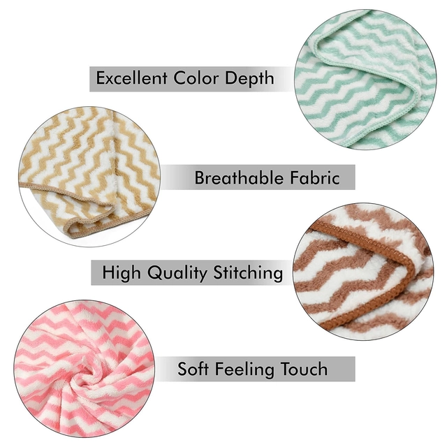 Cotton 400 GSM Striped Hand Towels (Multicolor, 40x60 cm) (Pack of 4)