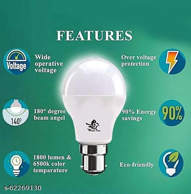 Newtal India LED Bulb (White, 9 W) (Pack of 8)