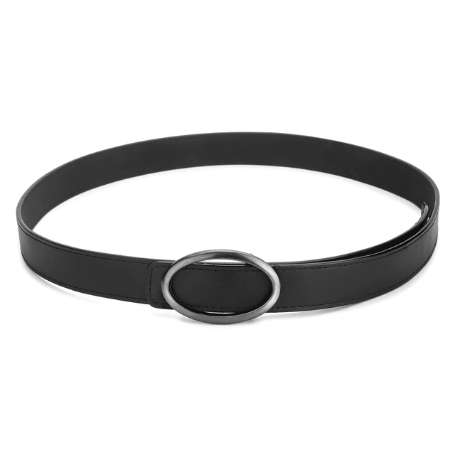 Artificial leather Belt for Women (Black & Black)