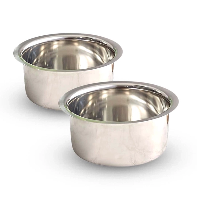 JENSONS Stainless Steel Induction Compatible Patila (2 Ltr each, Pack of 2)