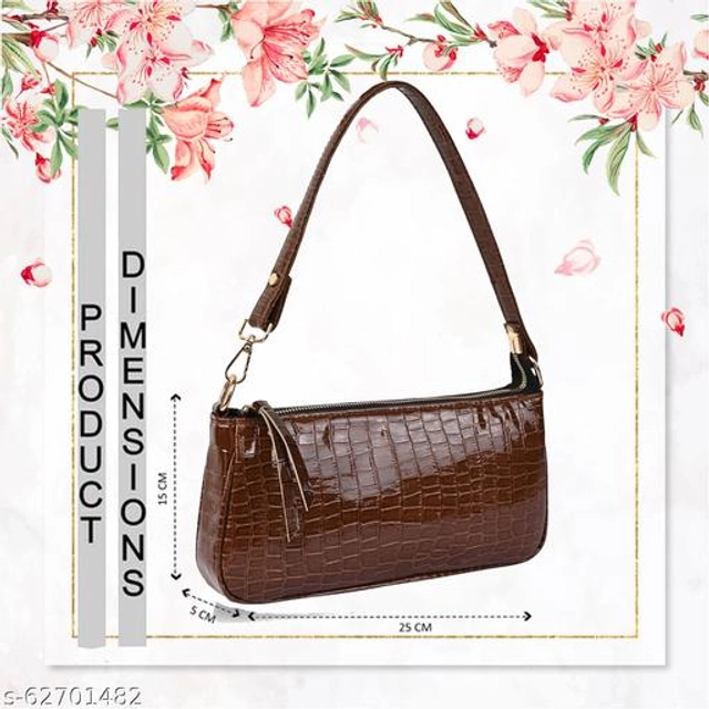 PU Handbag for Women (Brown)