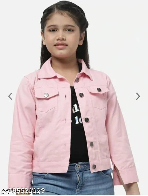 Denim Jacket for Girls (Pink, 5-6 Years)