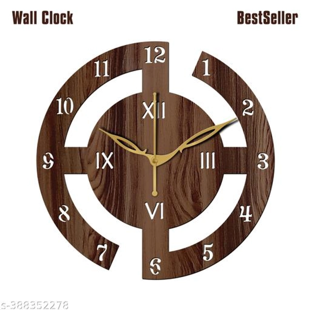 Wooden Wall Clock (Brown)