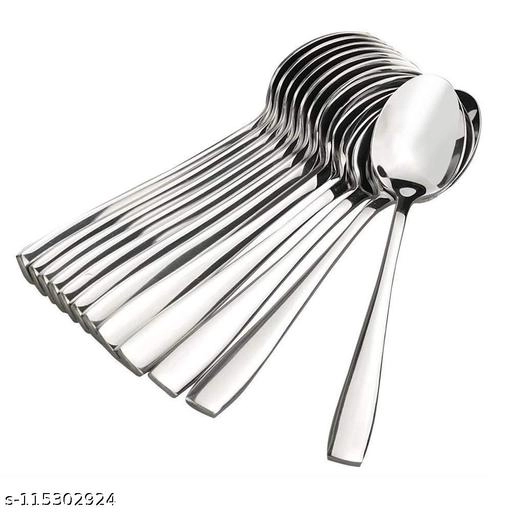 Stainless Steel Spoons (Silver, Pack of 12)