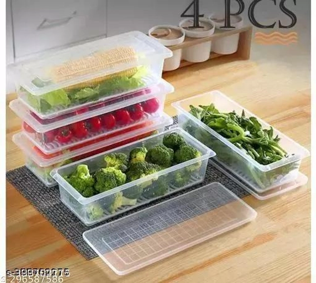 Plastic Fridge Storage Containers (Transparent, 1500 ml) (Pack of 5)