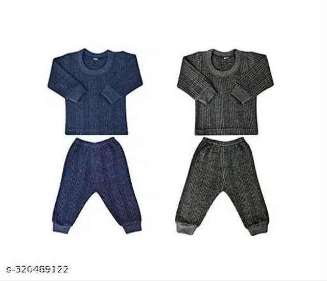 Cotton Thermal Set for Kids (Multicolor, 0-3 Months) (Set of 2)