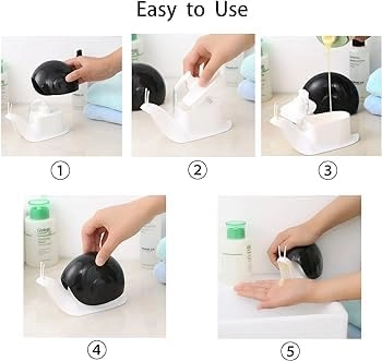 ABS Plastic Snail Shape Liquid Soap Dispenser (Brown & White, 120 ml)