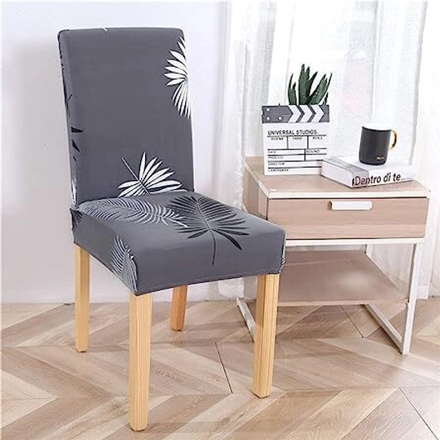 Polycotton Printed Chair Cover (Grey, 45x50 inches)