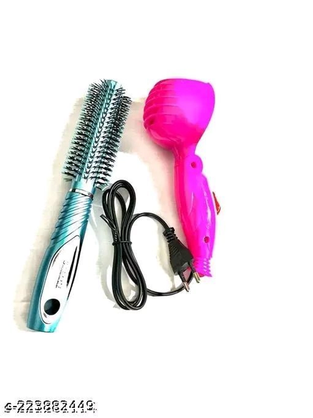 Hair Comb with Hair Dryer (100 W) (Multicolor, Set of 2)