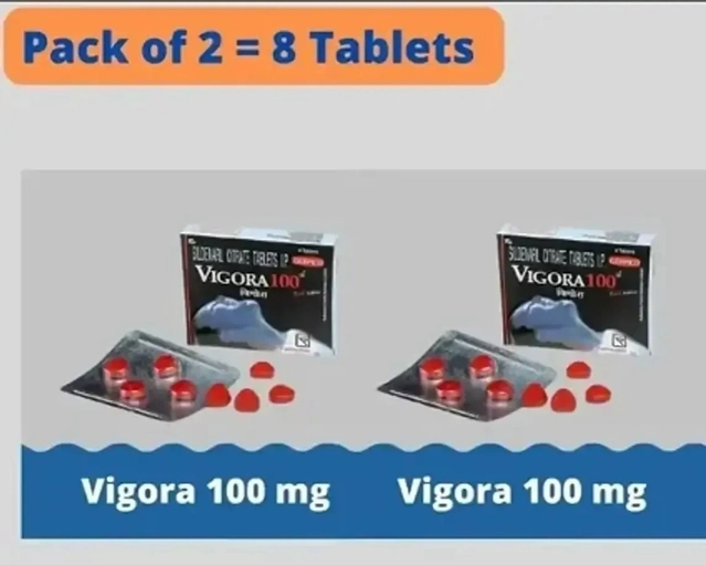 Vigore 100 mg Sildenfil Citrate 4 Pcs Tablets (Pack of 2)