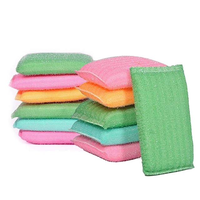 Scratch Proof Kitchen Utensils Scrubber Pads (Multicolor, Pack of 12)